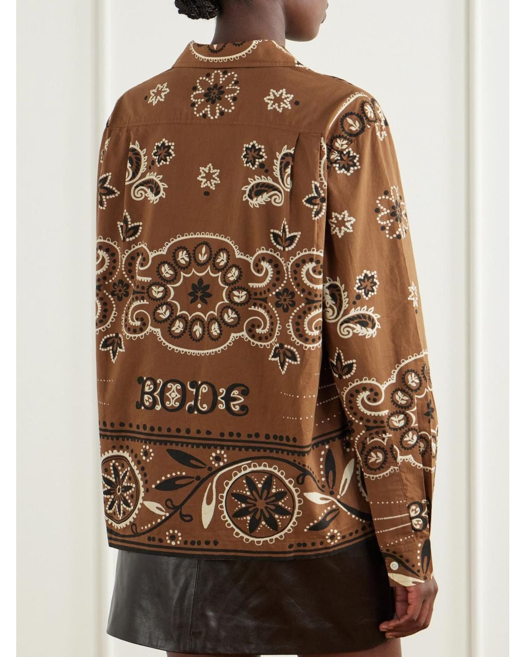 Bode Brown Bandana Paisley-Print Cotton Shirt