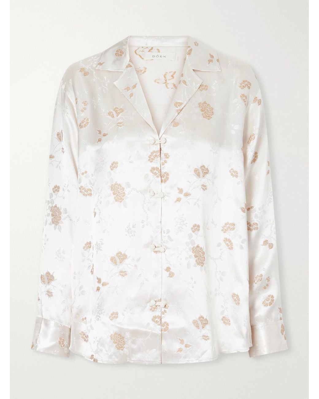 Doen Natural Maurise Floral-Jacquard Shirt