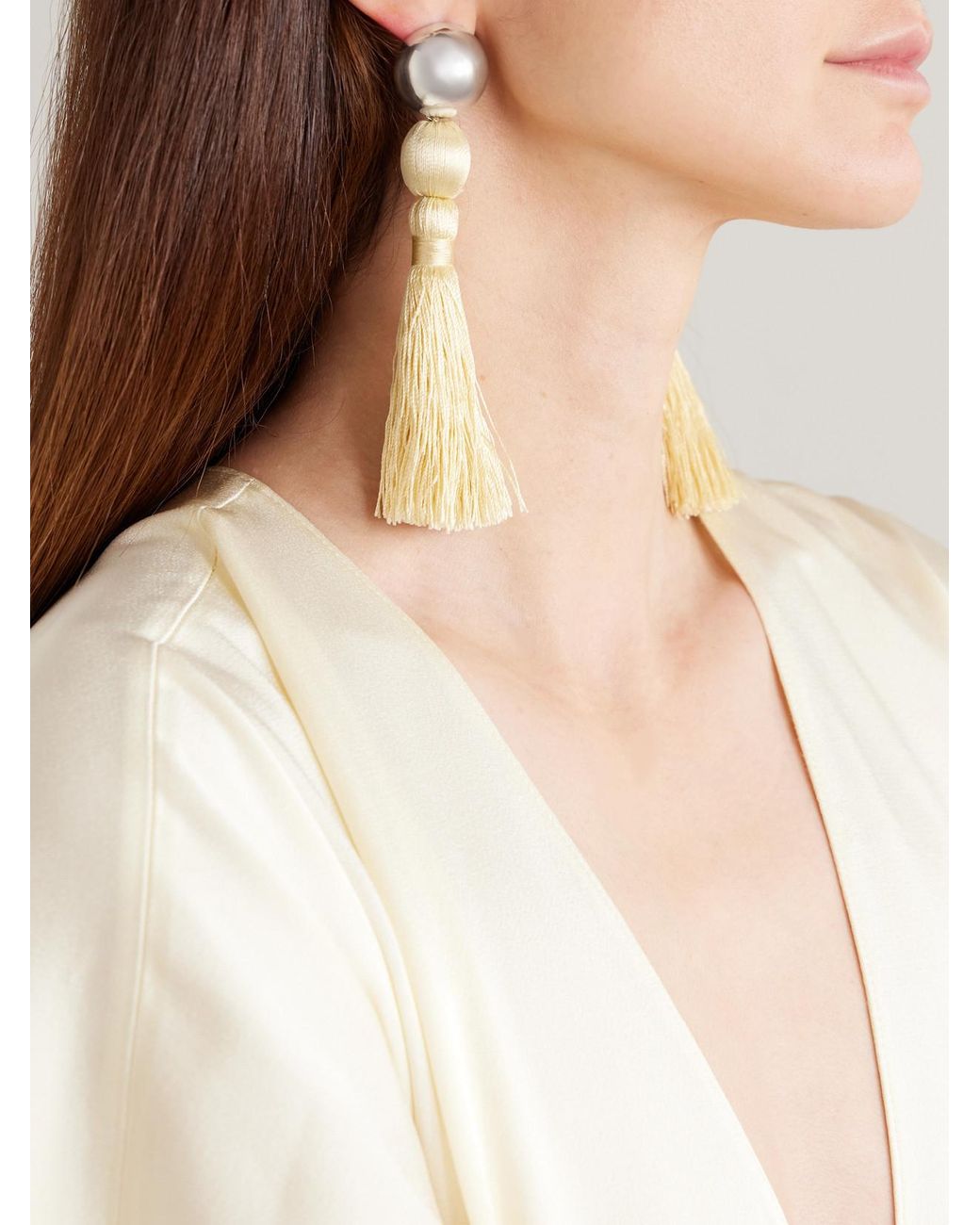 Sophie Buhai White Venetian Tasseled Sterling Earrings