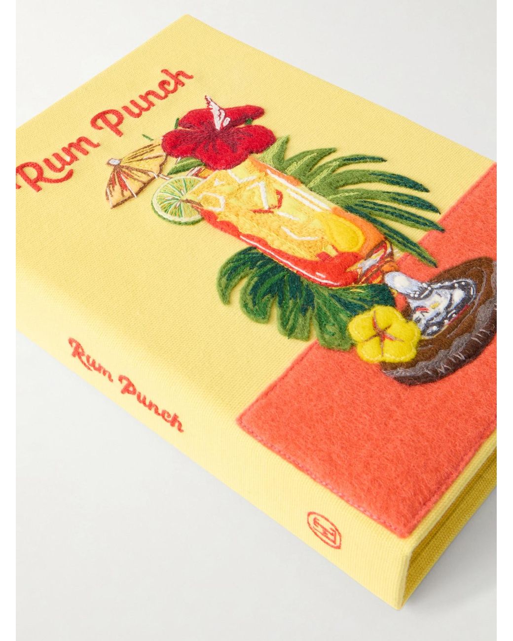 Olympia Le-Tan Yellow Rum Punch Appliquéd Embroidered Canvas Clutch
