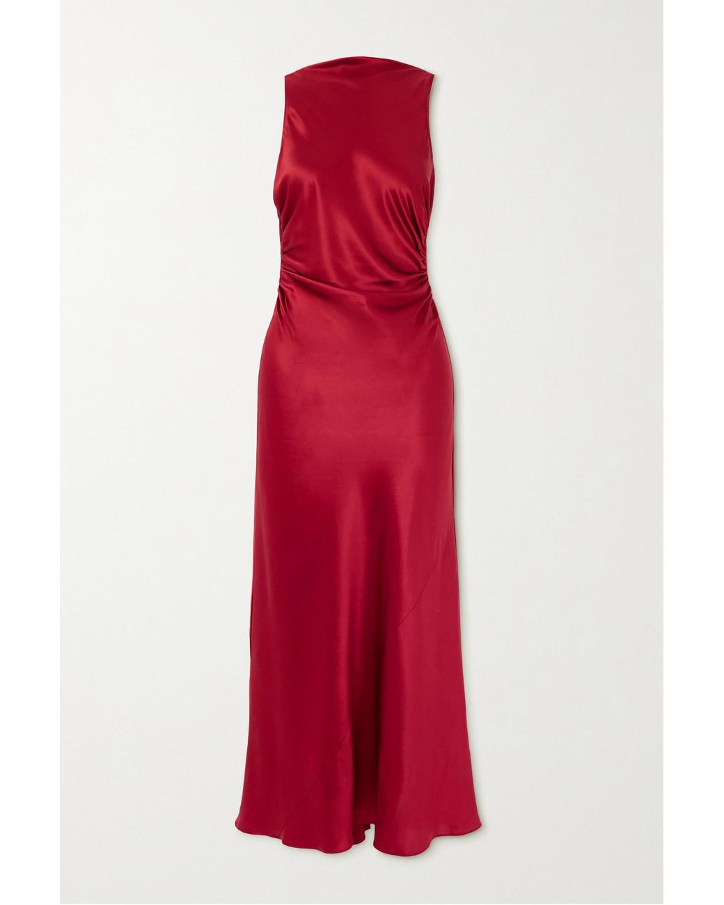 Reformation Casette Cutout Silk-charmeuse Midi Dress in Red | Lyst UK