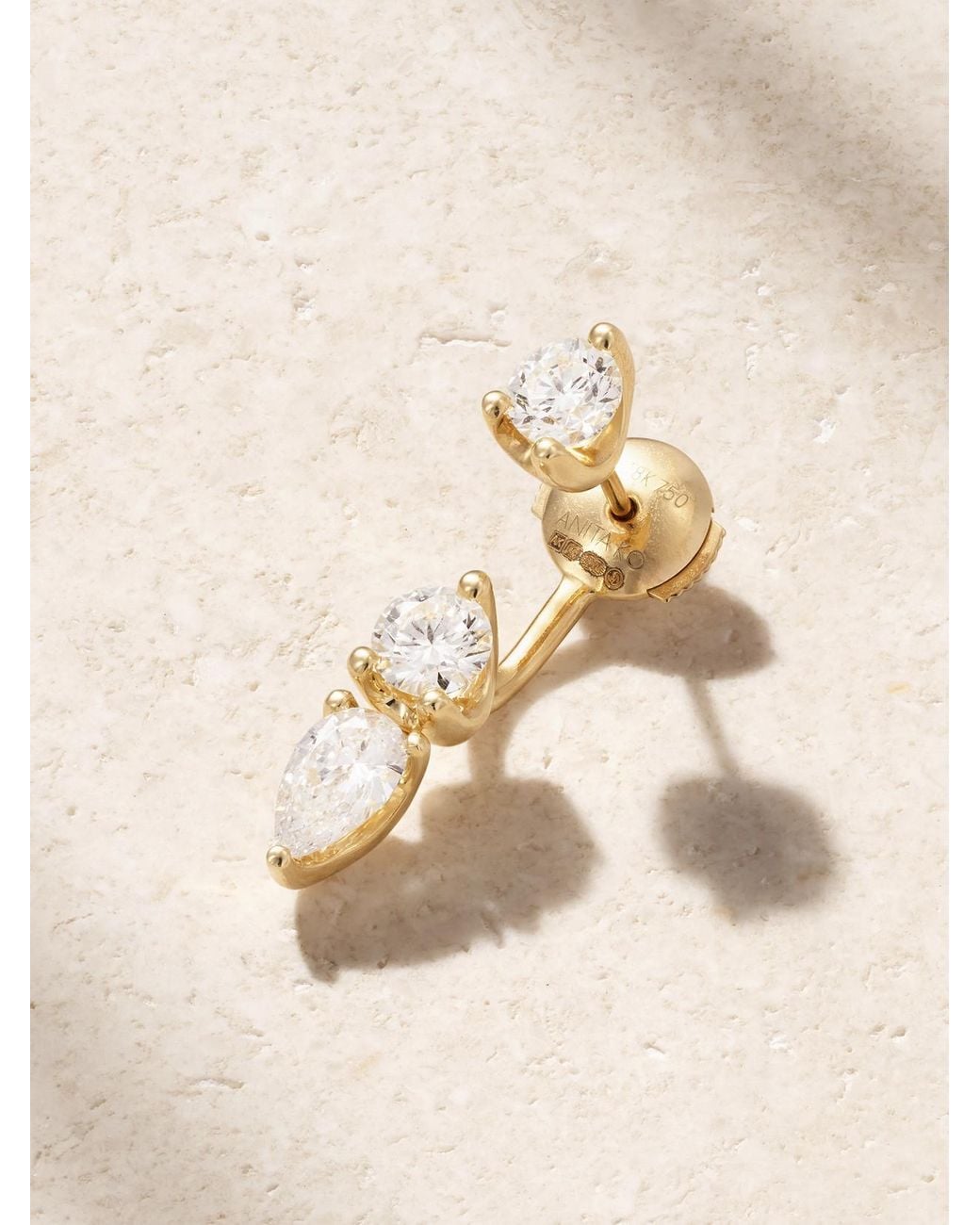 Anita Ko Natural Large Orbit 18-Karat Diamond Single Earring