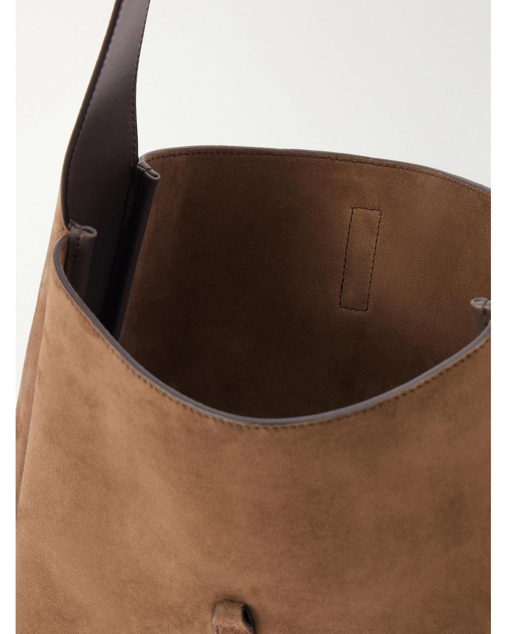 Saint Laurent White Le 5 À 7 Suede Shoulder Bag