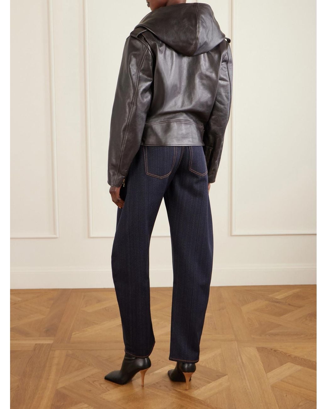 Alaïa Black Belted Leather Biker Jacket