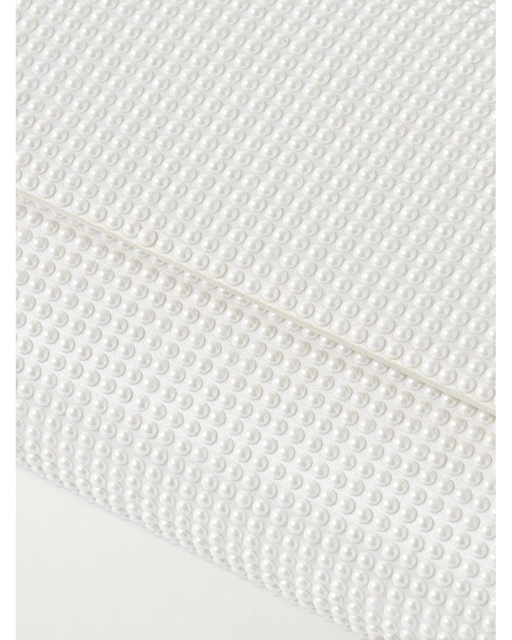 Judith Leiber Natural Perry Faux Pearl-Embellished Satin Clutch