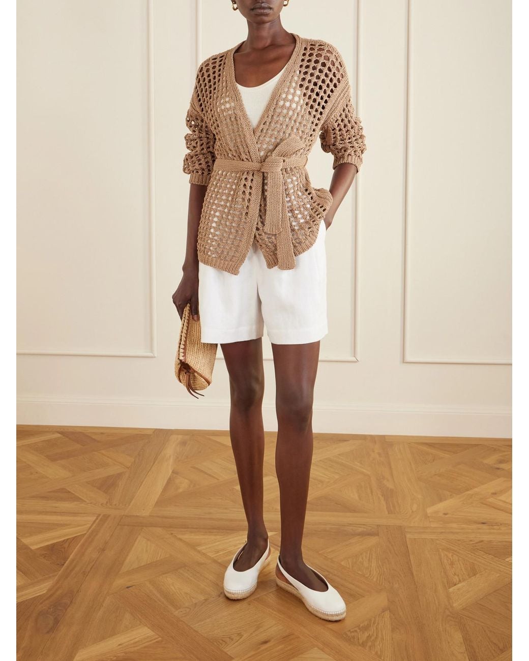 Gianvito Rossi Natural Paz Leather Slingback Espadrilles