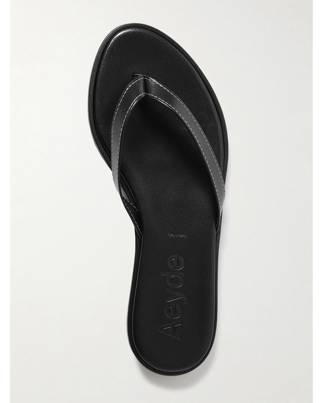 Aeyde White Melody Leather Flip Flops