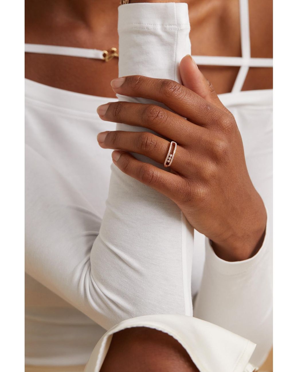 Messika Natural Baby Move 18-Karat Rose Diamond Ring