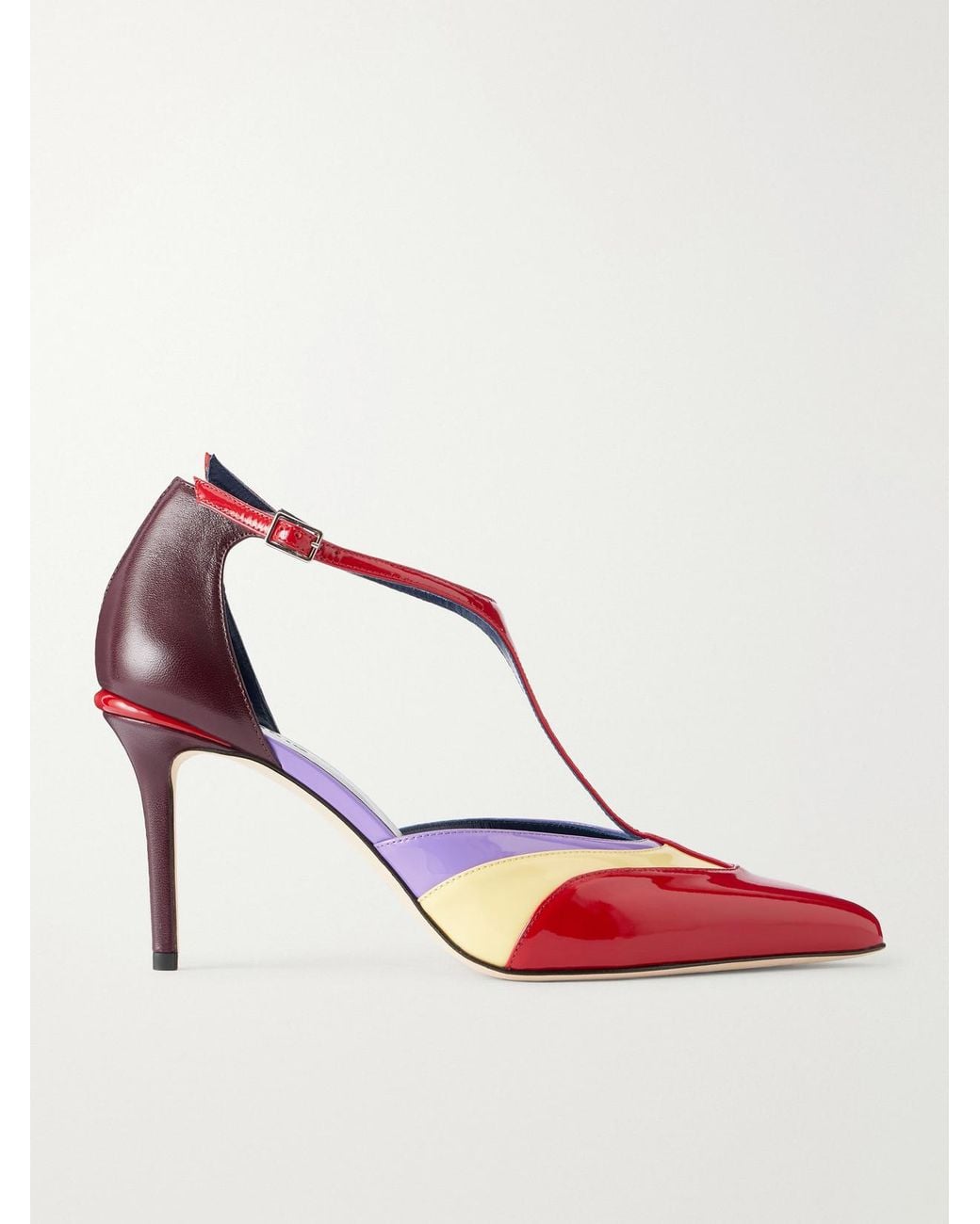 Rabanne Pink Color-Block Patent-Leather Pumps