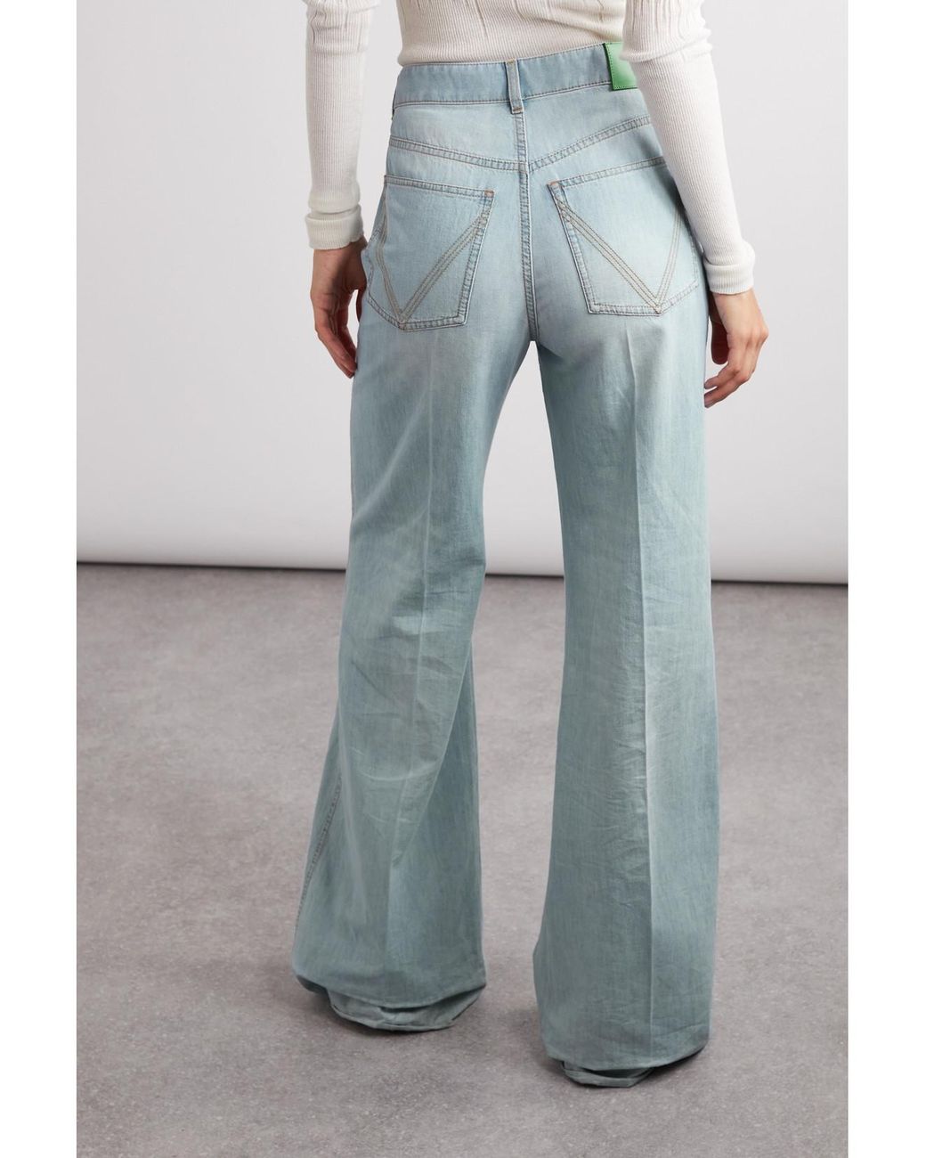 Bottega Veneta Blue High-Rise Wide-Leg Jeans