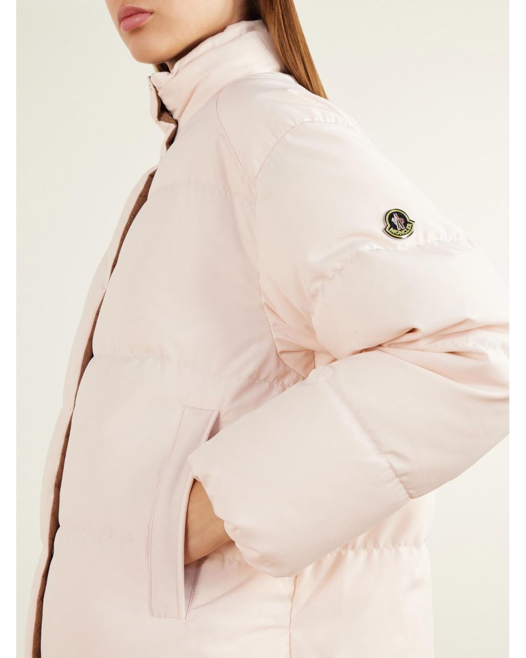 Moncler Natural Verone Quilted Shell Down Jacket