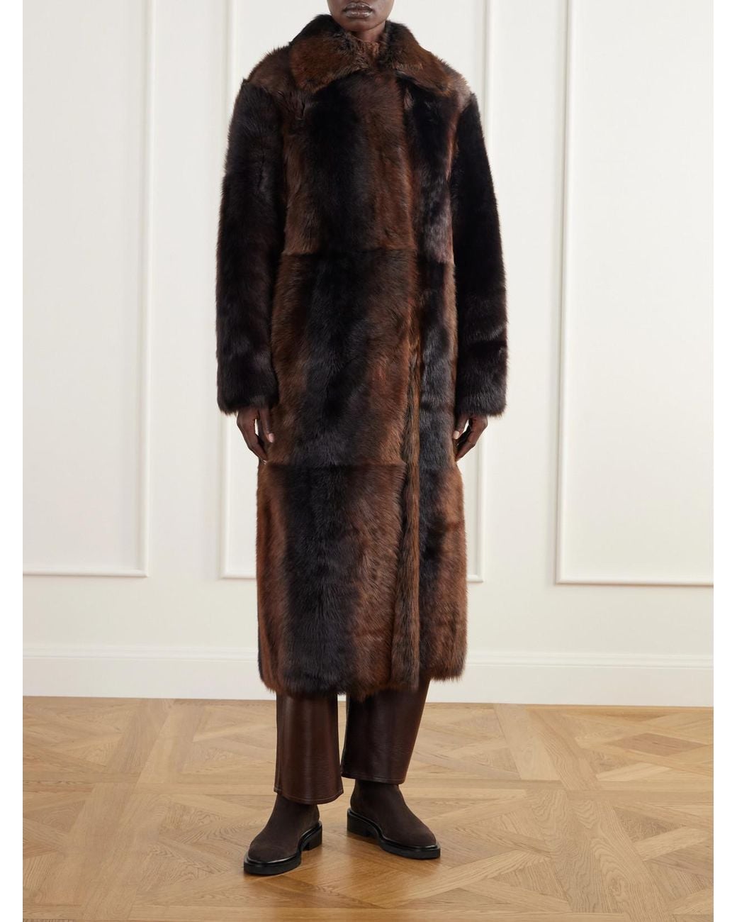 Arma Brown Verena Reversible Shearling And Leather Coat