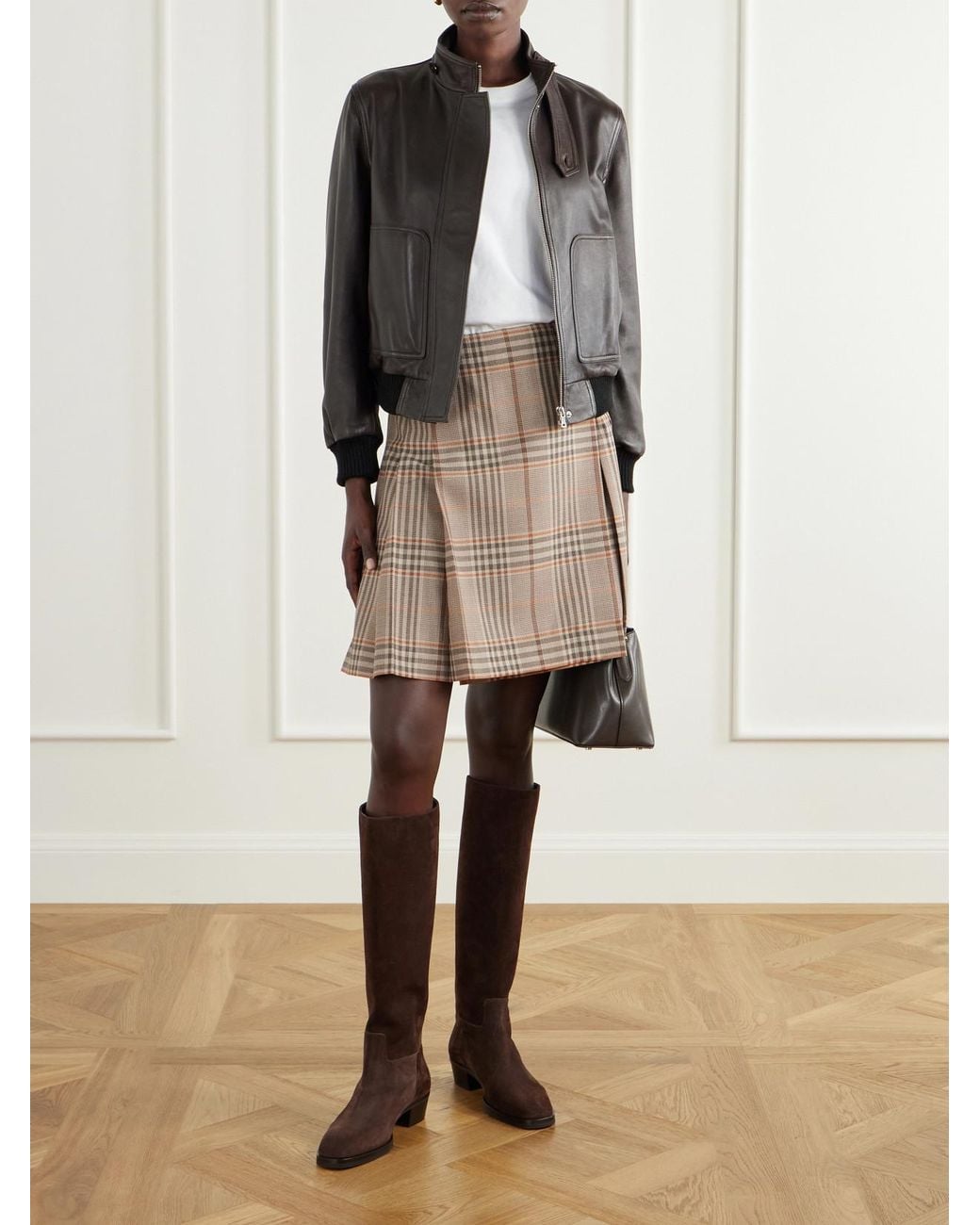 Jimmy Choo Brown Mave Paneled Suede Knee Boots