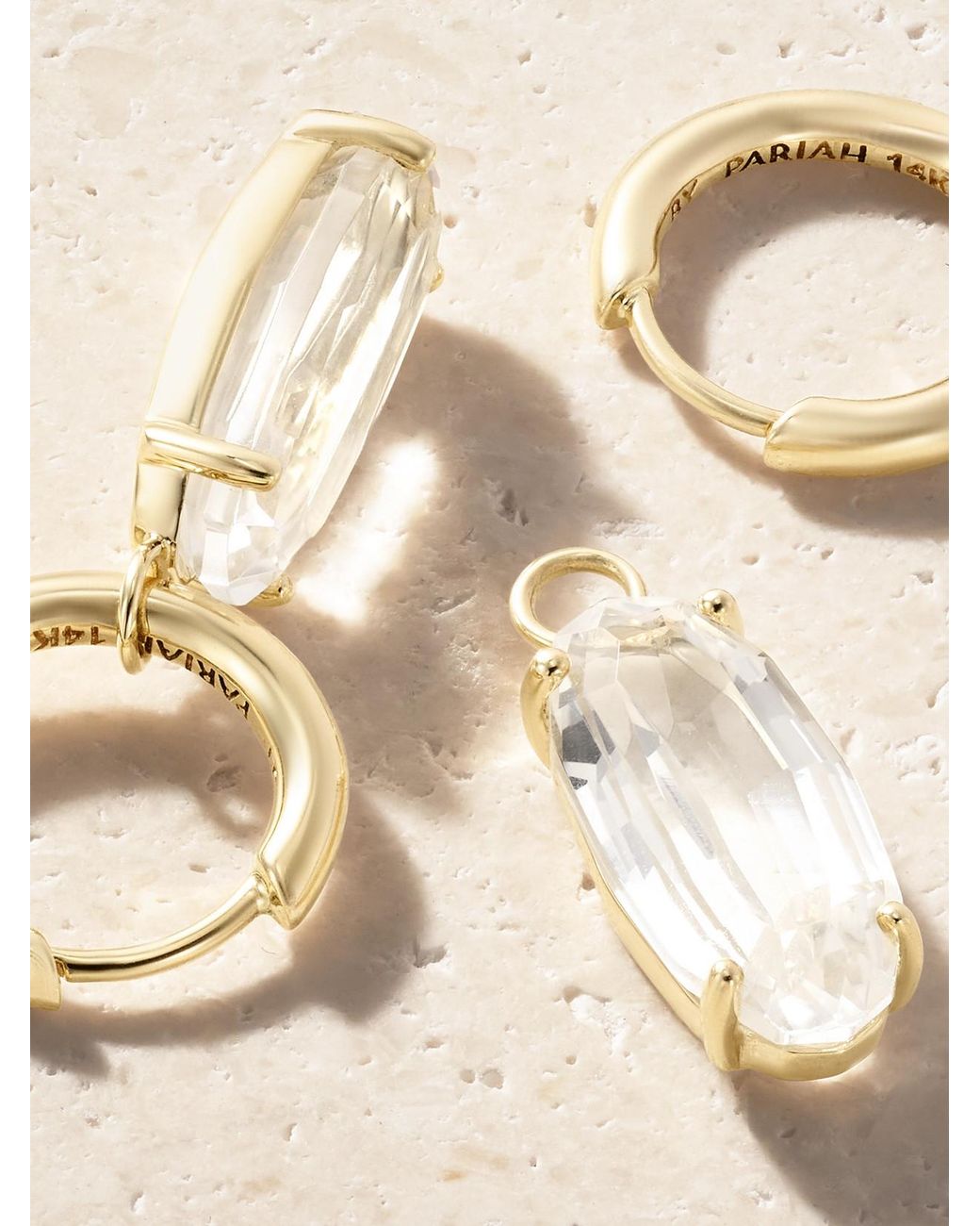 BY PARIAH Natural Ellipse 14-Karat Recycled Topaz Earrings