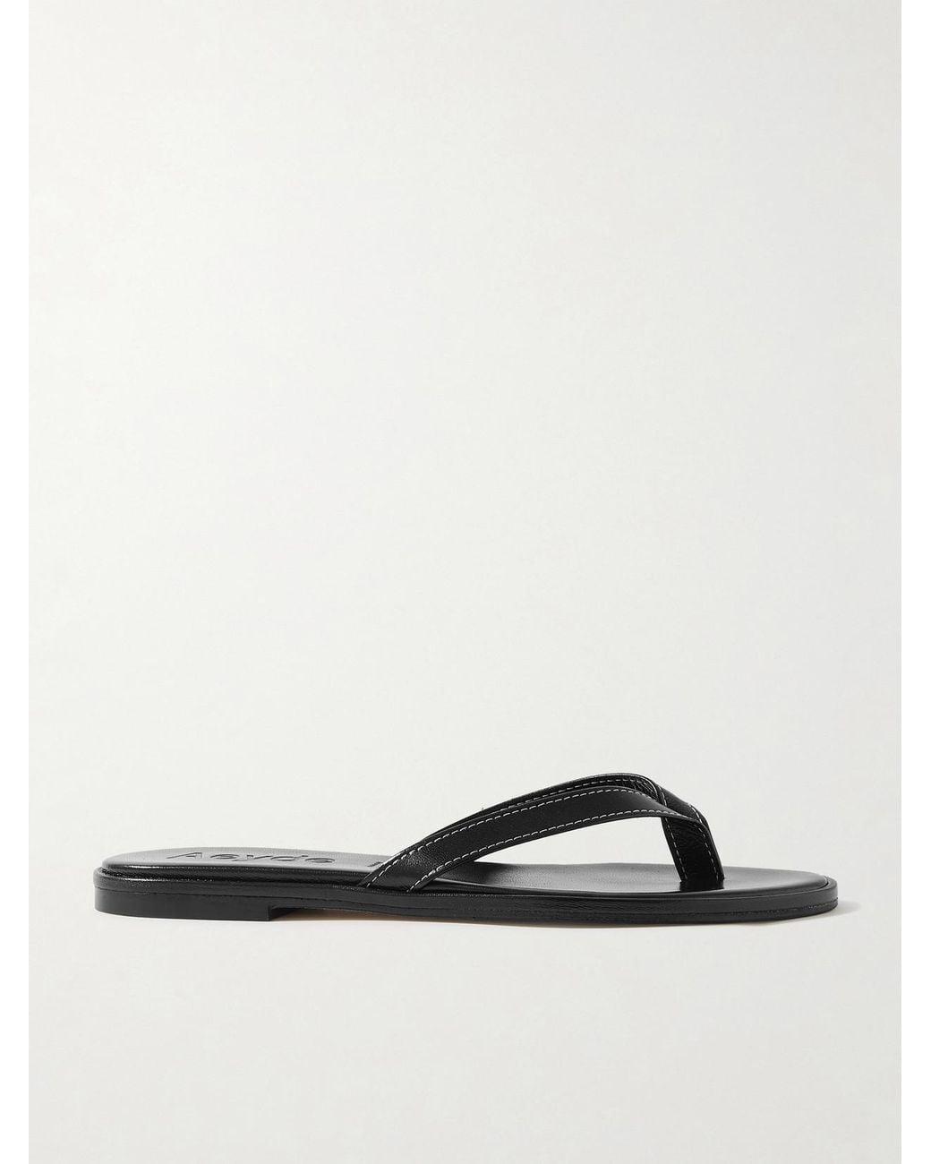 Aeyde White Melody Leather Flip Flops