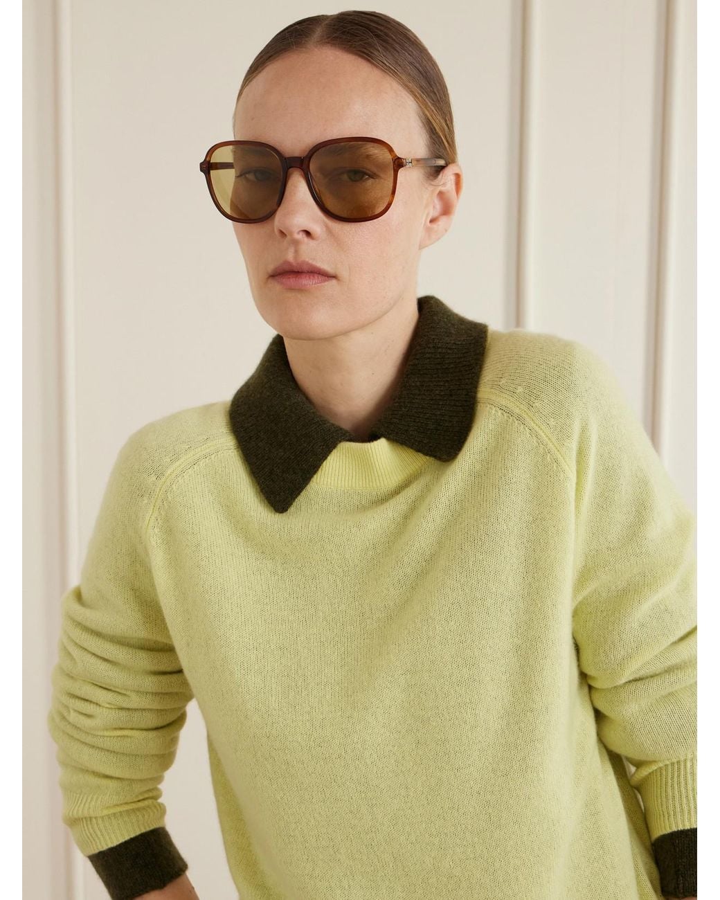 Miu Miu Brown Round-Frame Acetate Sunglasses