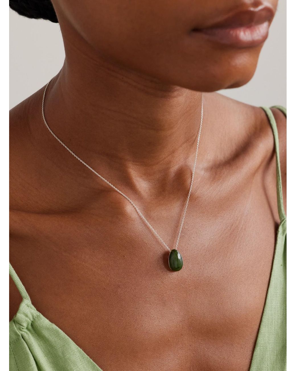 Sophie Buhai Green Tiny Egg Jade Necklace