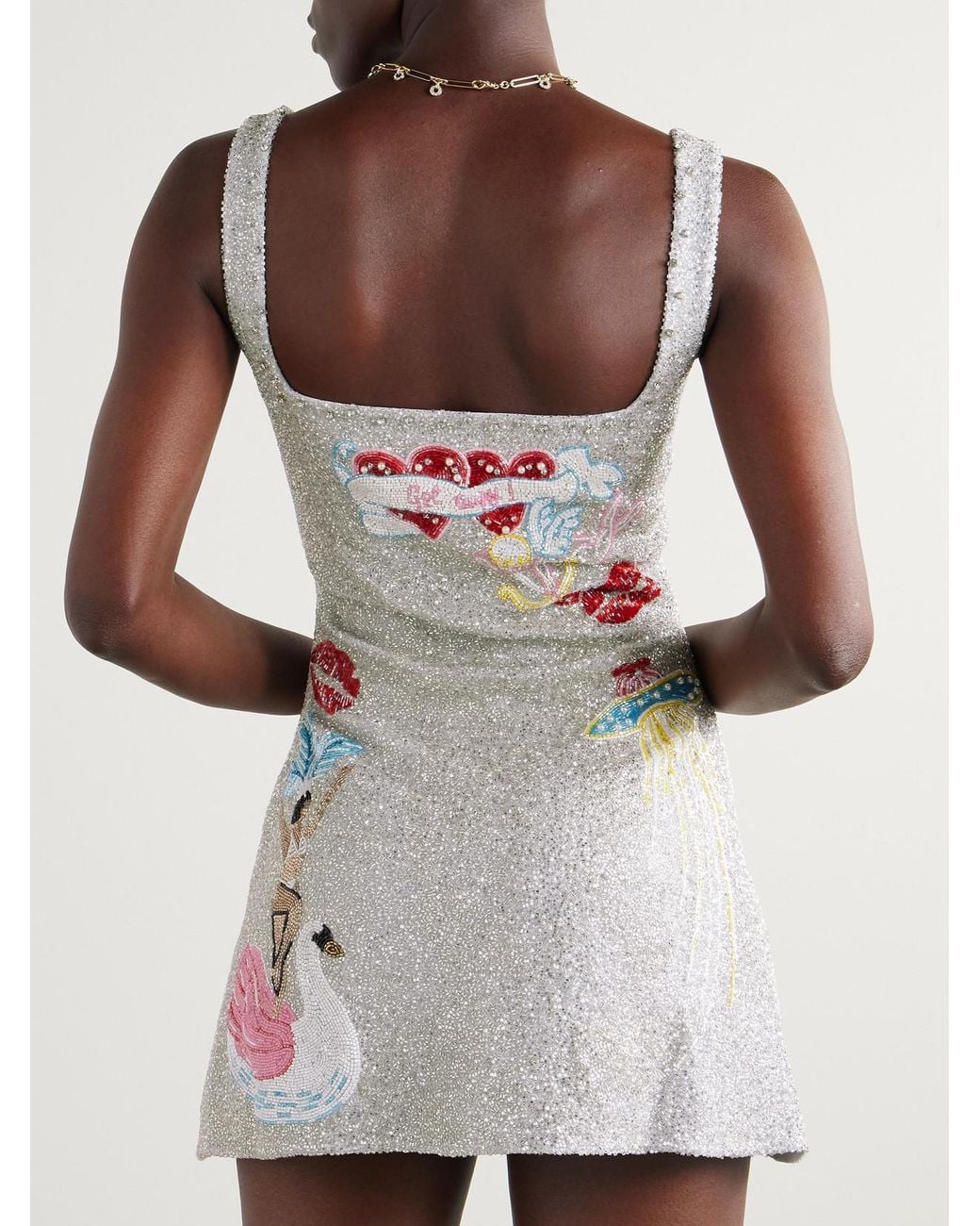 clio peppiatt embellished fairy dresses Clio Peppiatt Droplet Embellished Beaded Stretch-tulle Gown - Women - Ivory Dresses