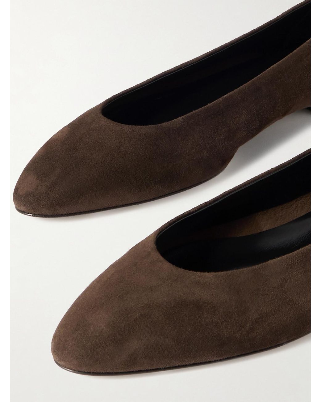 Aeyde White Ellie Suede Ballet Flats