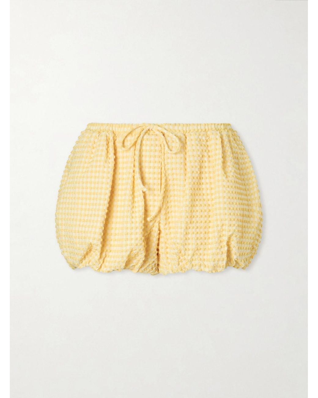 Jonathan Simkhai Metallic Addie Checked Seersucker Shorts