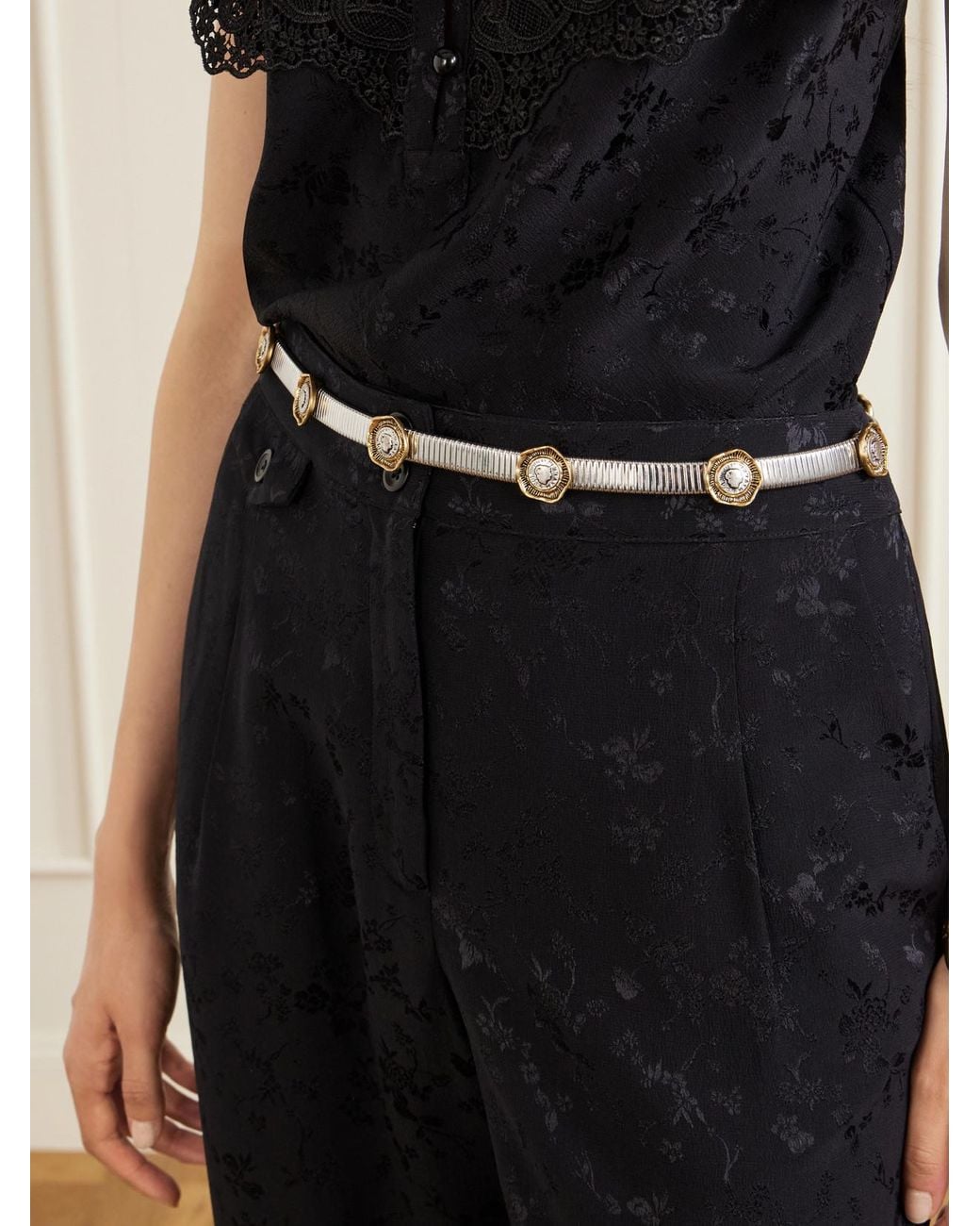 Maison Mayle Natural Flora Embellished-Tone Belt