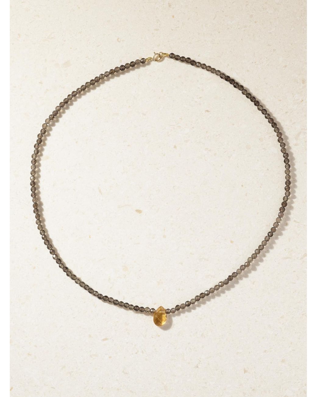 JIA JIA Natural Arizona 14-Karat Smoky Quartz And Citrine Necklace
