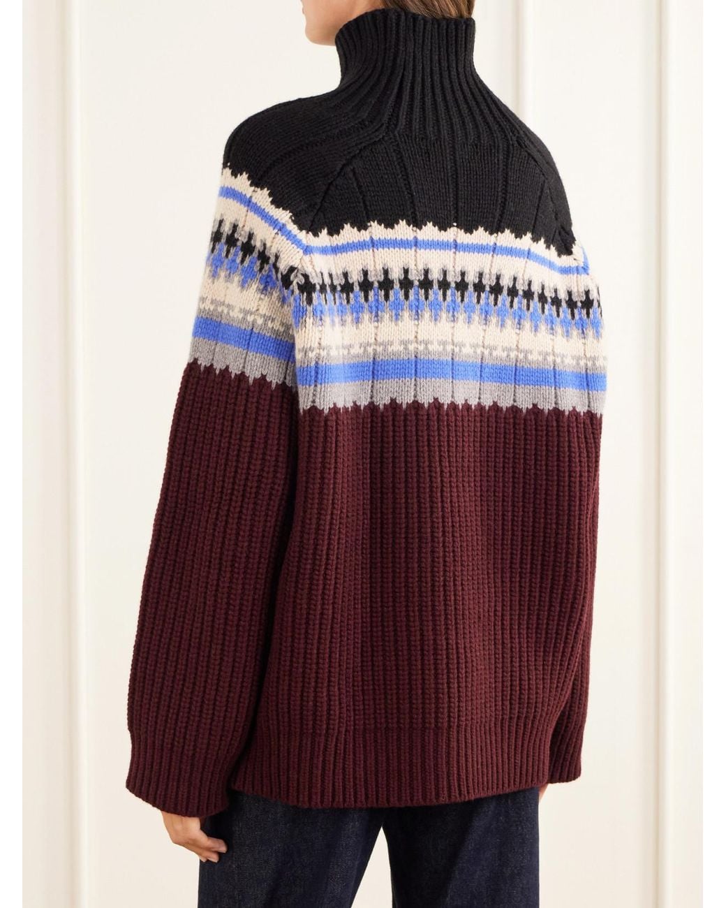 Dries Van Noten Red Fair Isle Wool And Cashmere-Blend Turtleneck Sweater