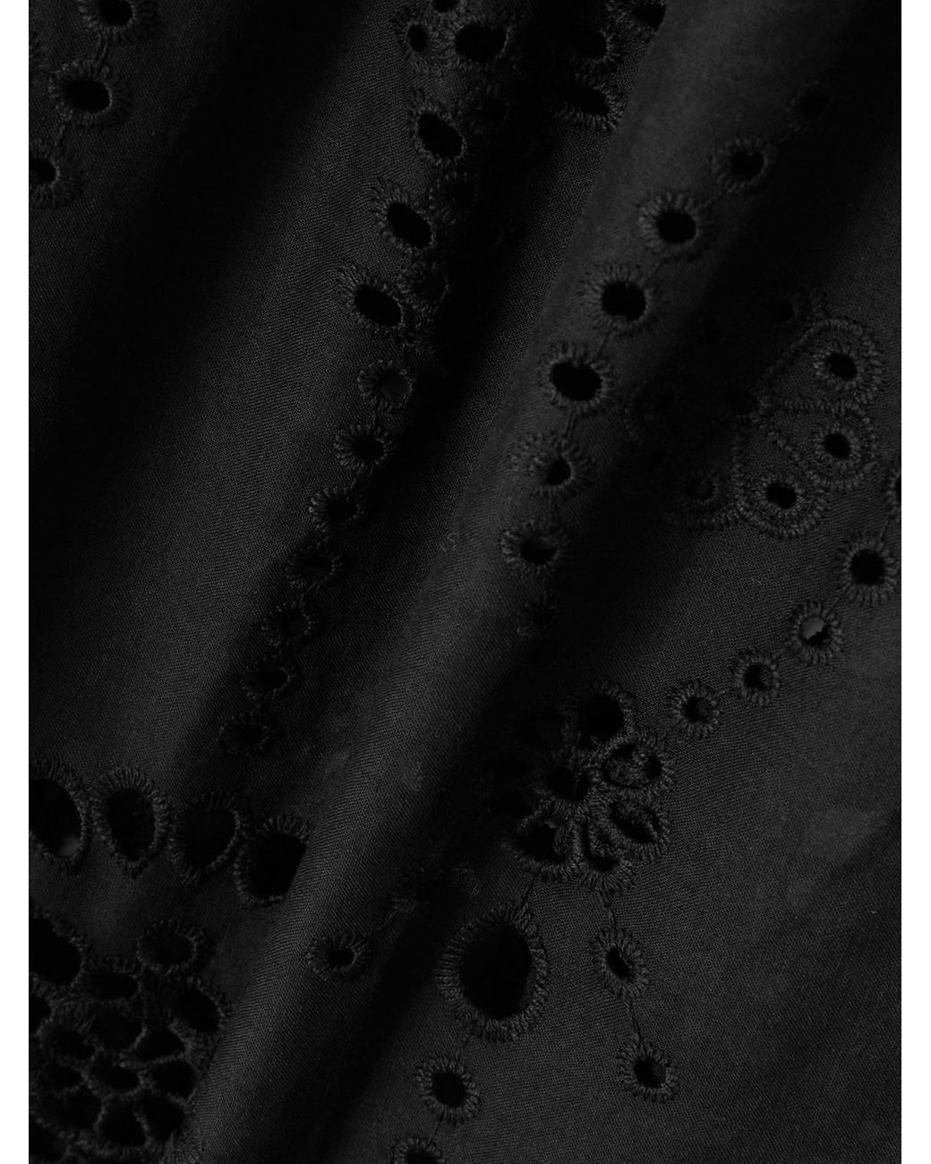 Matteau Black Scalloped Broderie Anglaise Cotton-Poplin Shirt