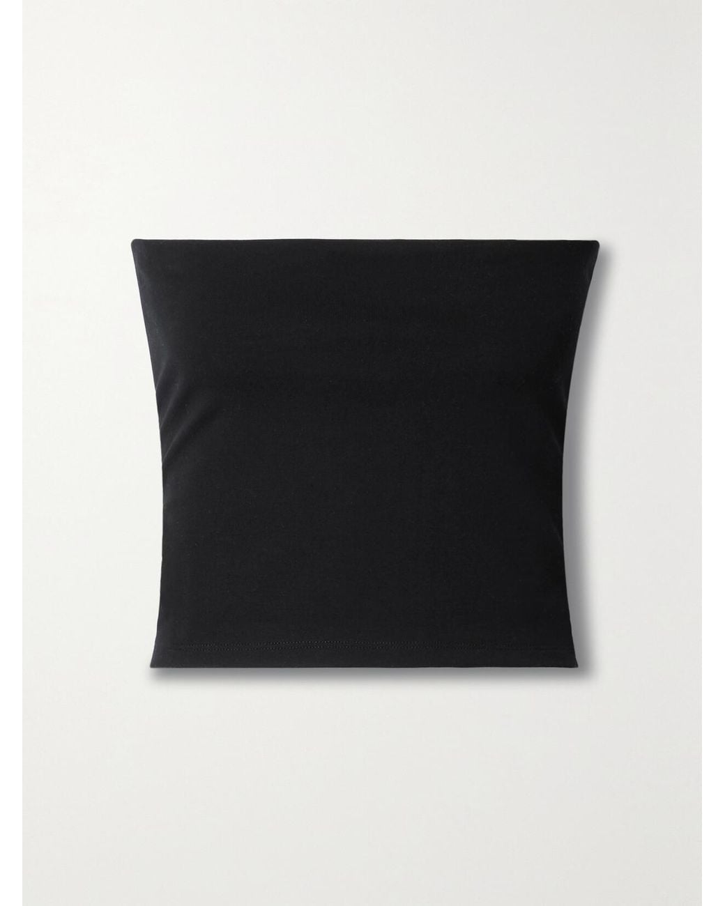 Leset Black Rio Strapless Cropped Stretch-Ponte Top
