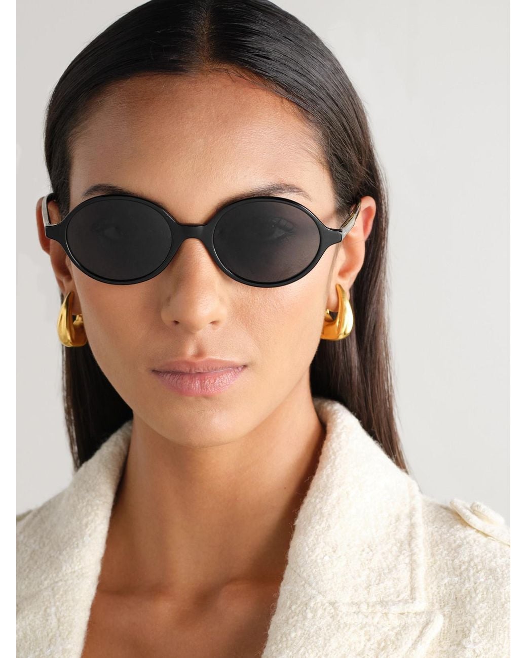 Oliver Peoples Black Khaite 1989C Round-Frame Acetate And-Tone Sunglasses