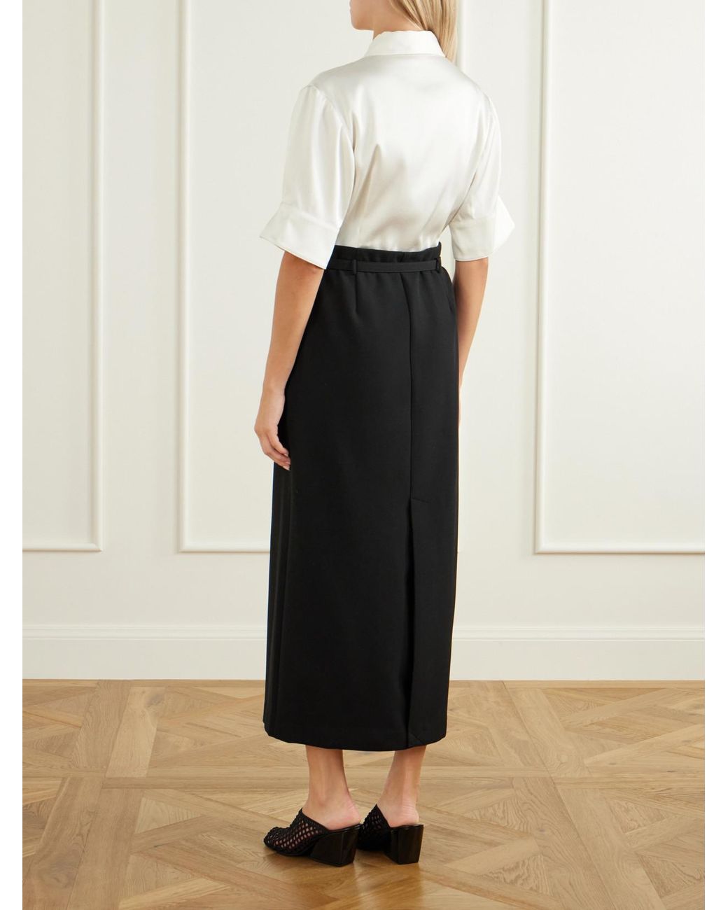 Jonathan Simkhai White Alvera Belted Twill Midi Dress