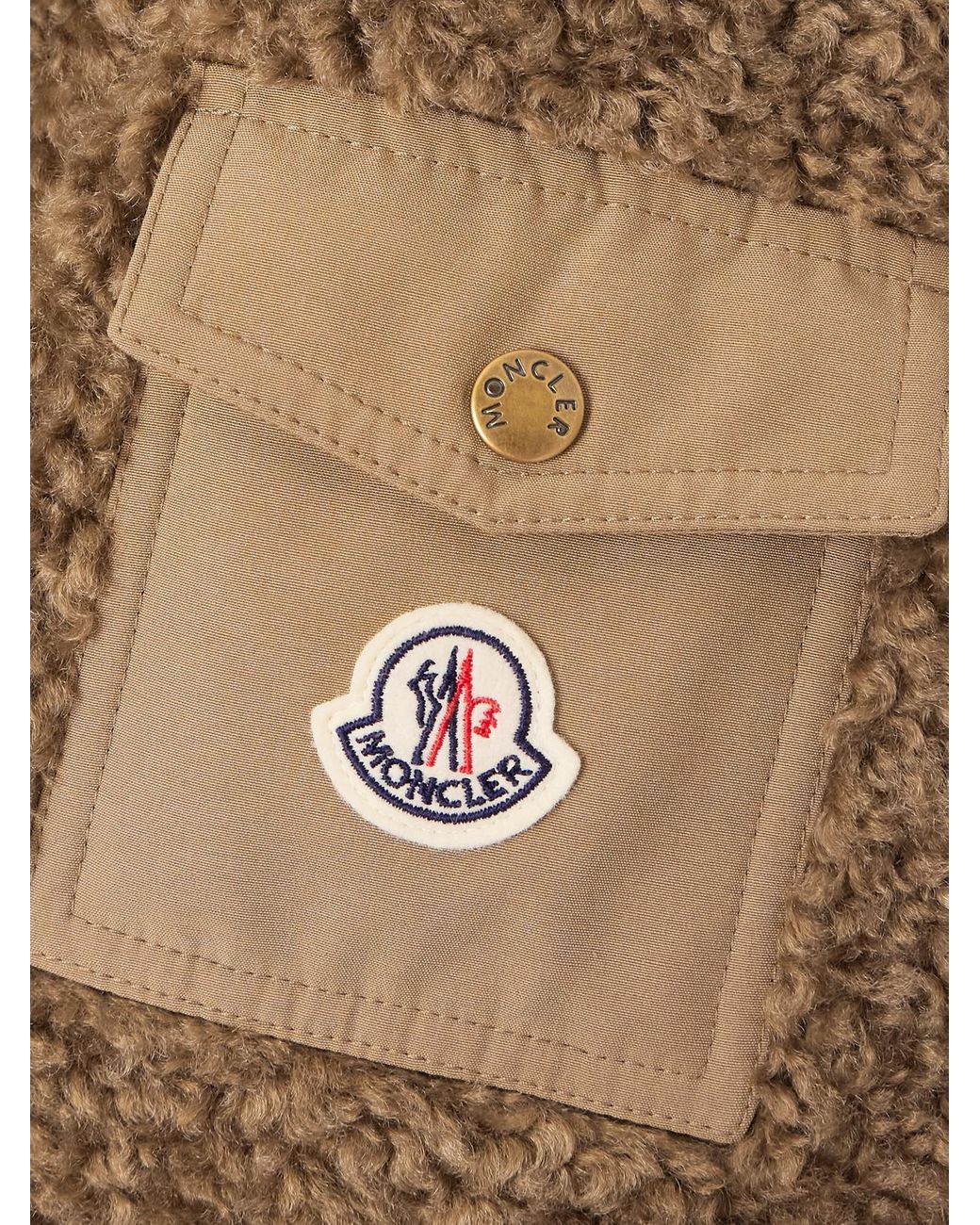 Moncler Brown Coligny Shell-Trimmed Fleece Down Jacket