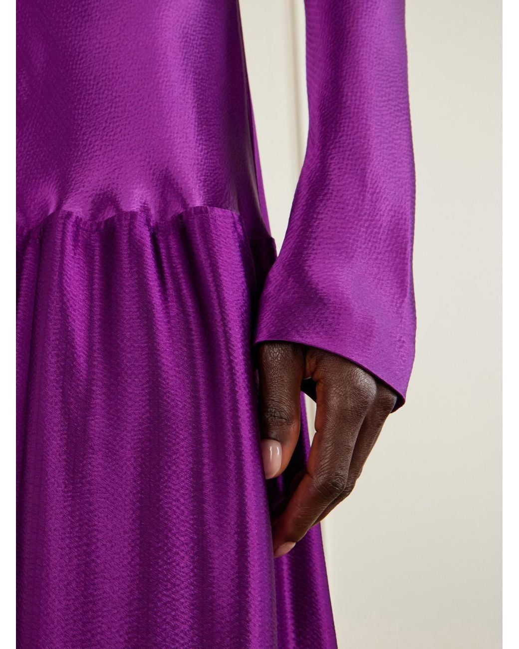 FFORME Purple Mila Satin Maxi Dress