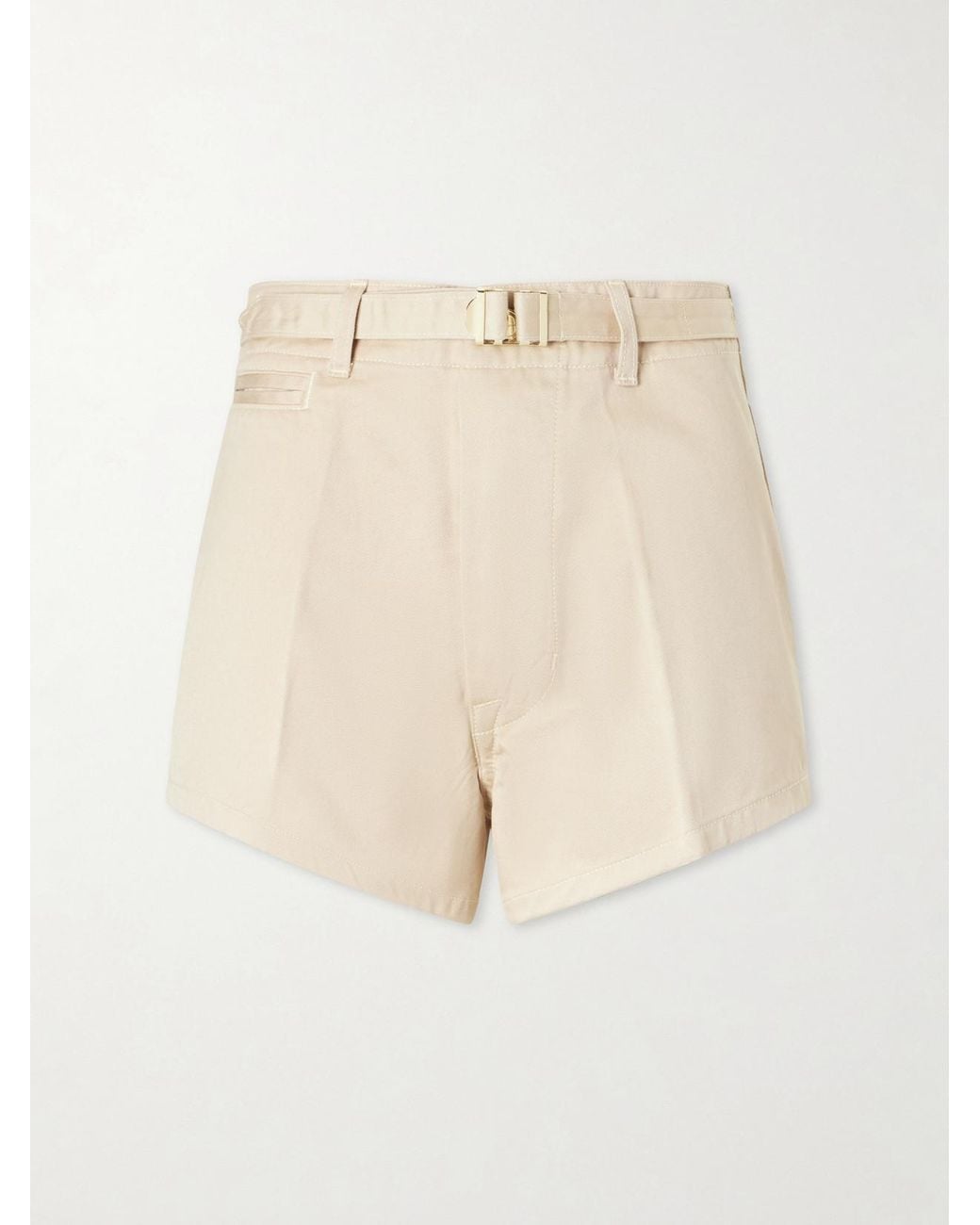 RÙADH Natural The Grier Belted Organic Cotton-Twill Shorts