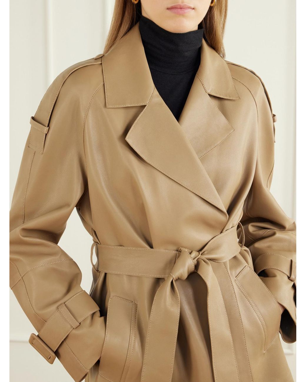 Nour Hammour Natural Nera Leather Cropped Jacket