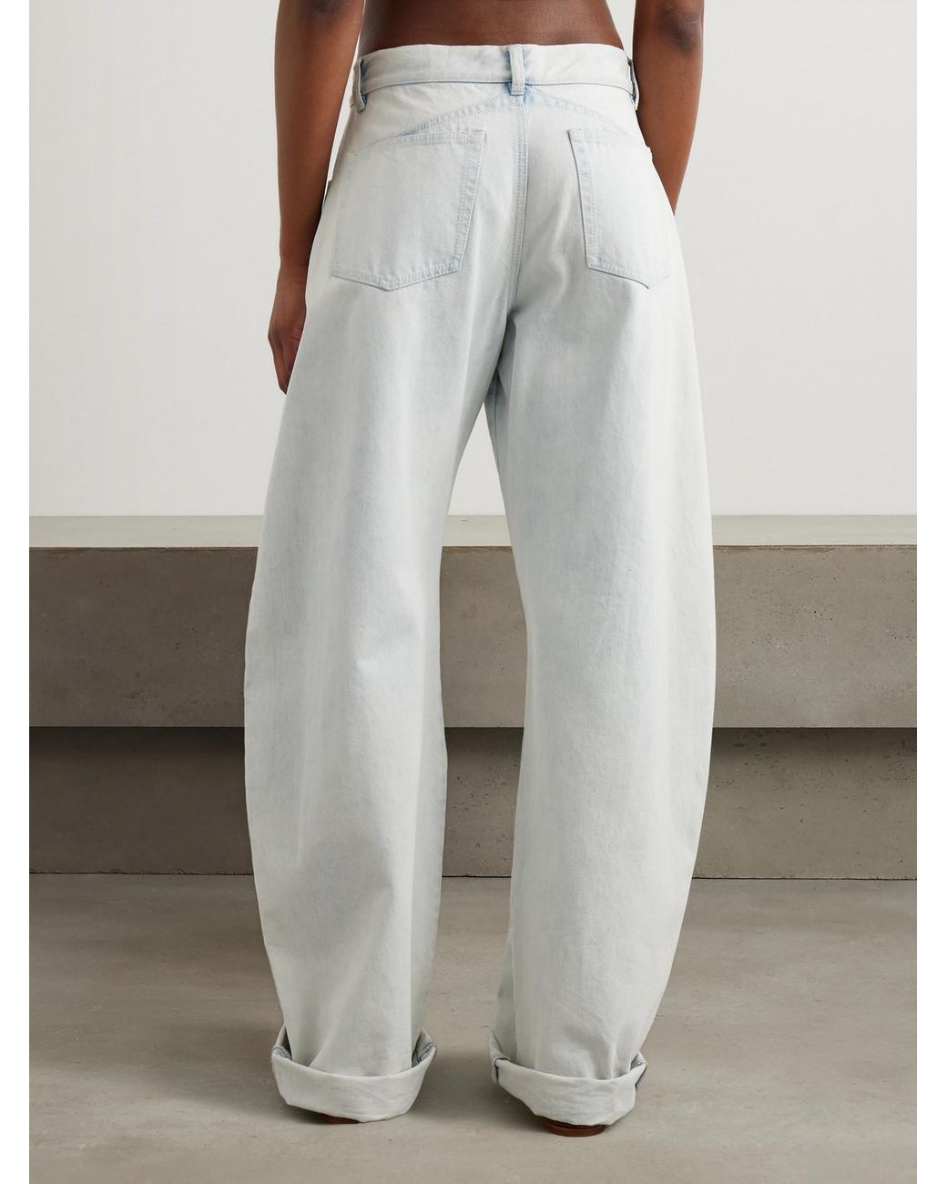 Alaïa White Low-Rise Barrel-Leg Jeans