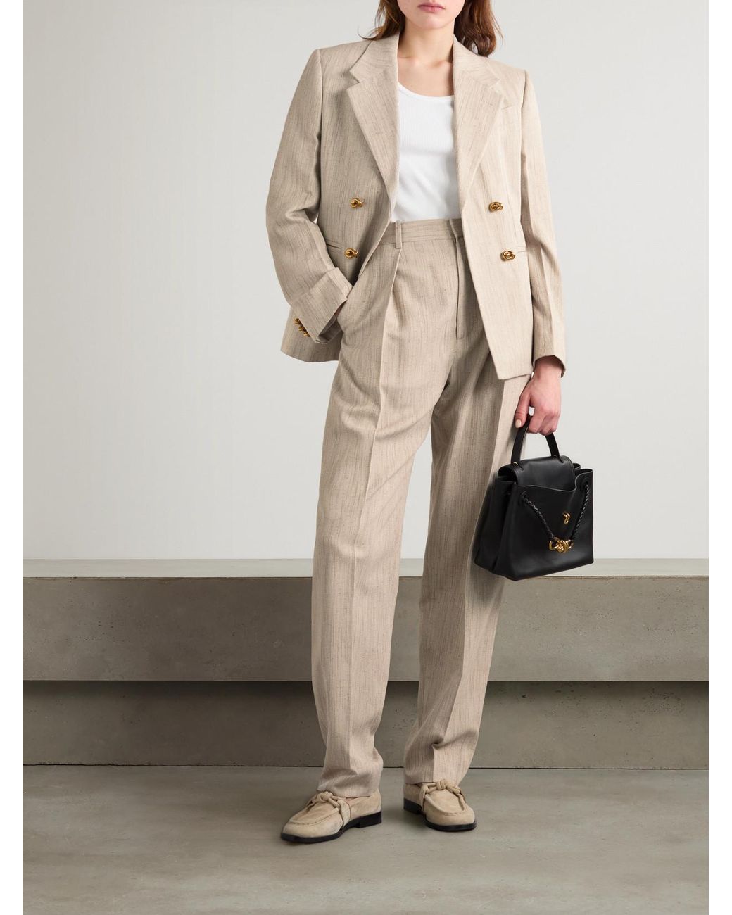Bottega Veneta Natural Embellished Canvas Jacket