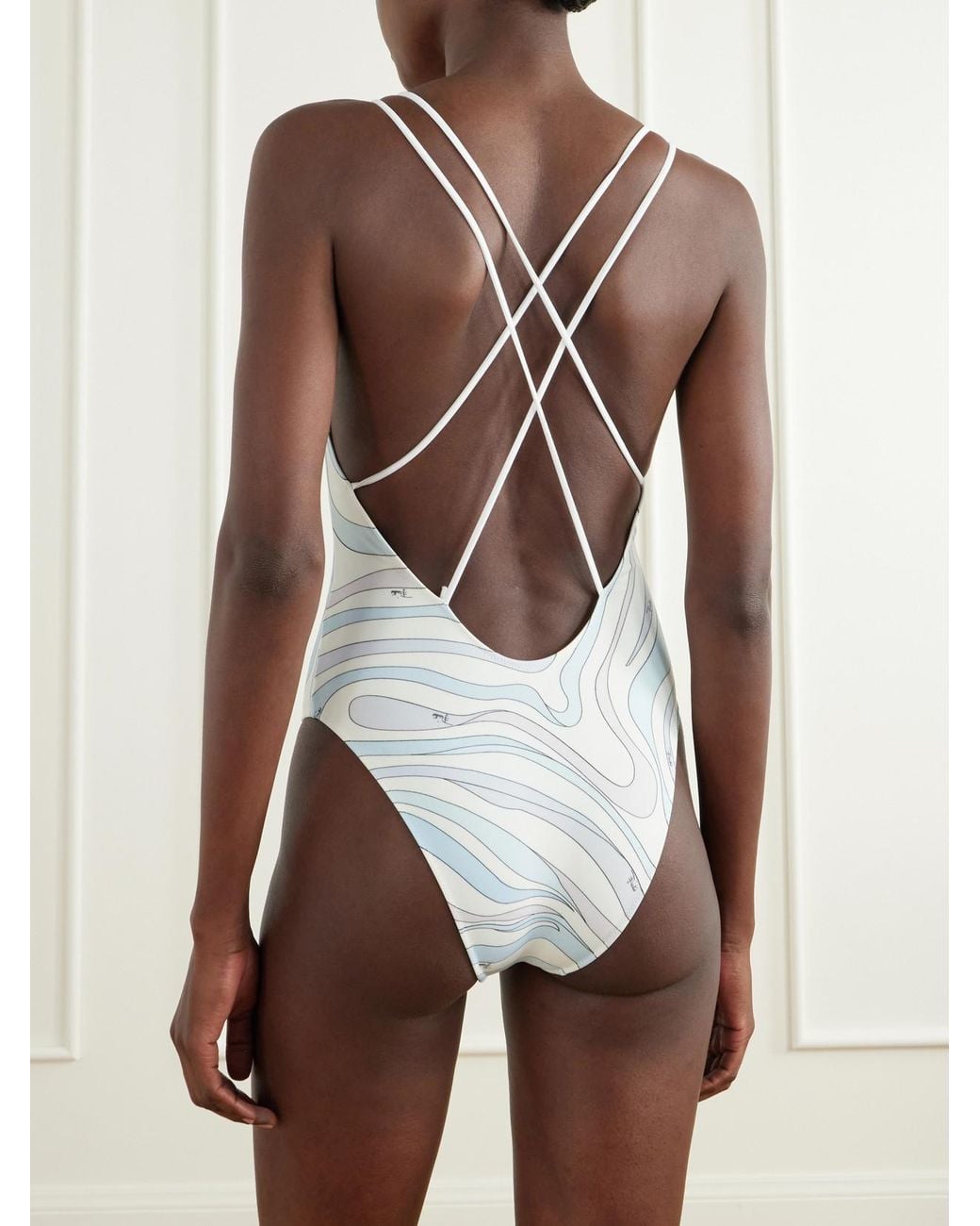 Emilio Pucci White Printed Swimsuit