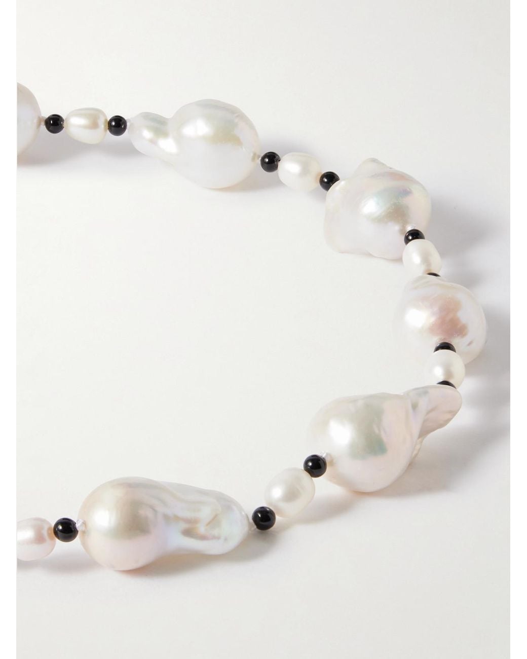 Gohar World Natural Host, Pearl And Onyx Necklace