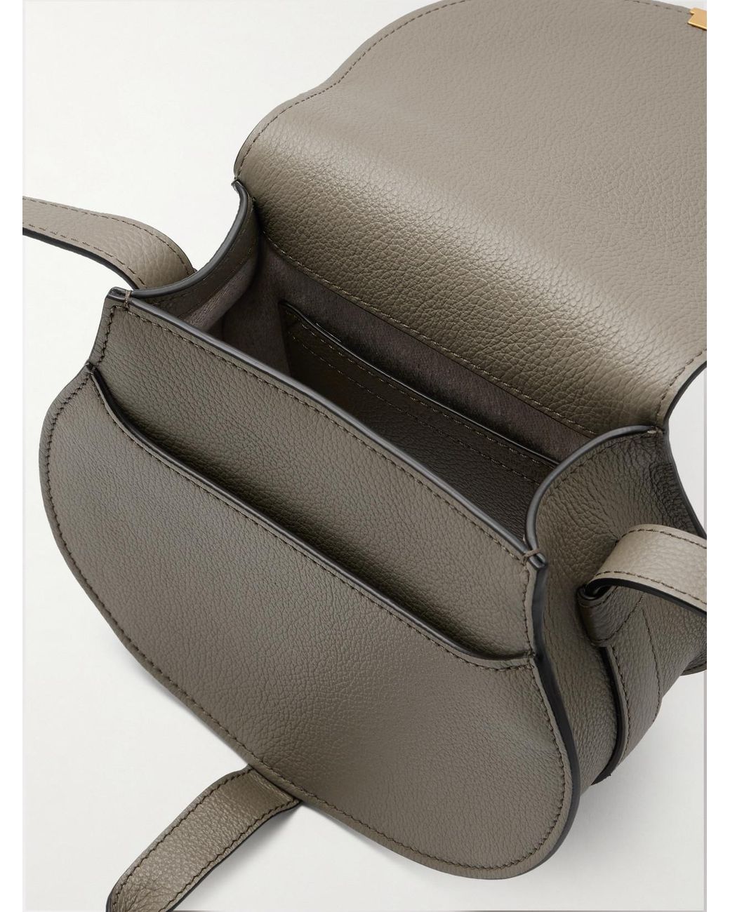 Chloé Gray Marcie Mini Textured-Leather Shoulder Bag