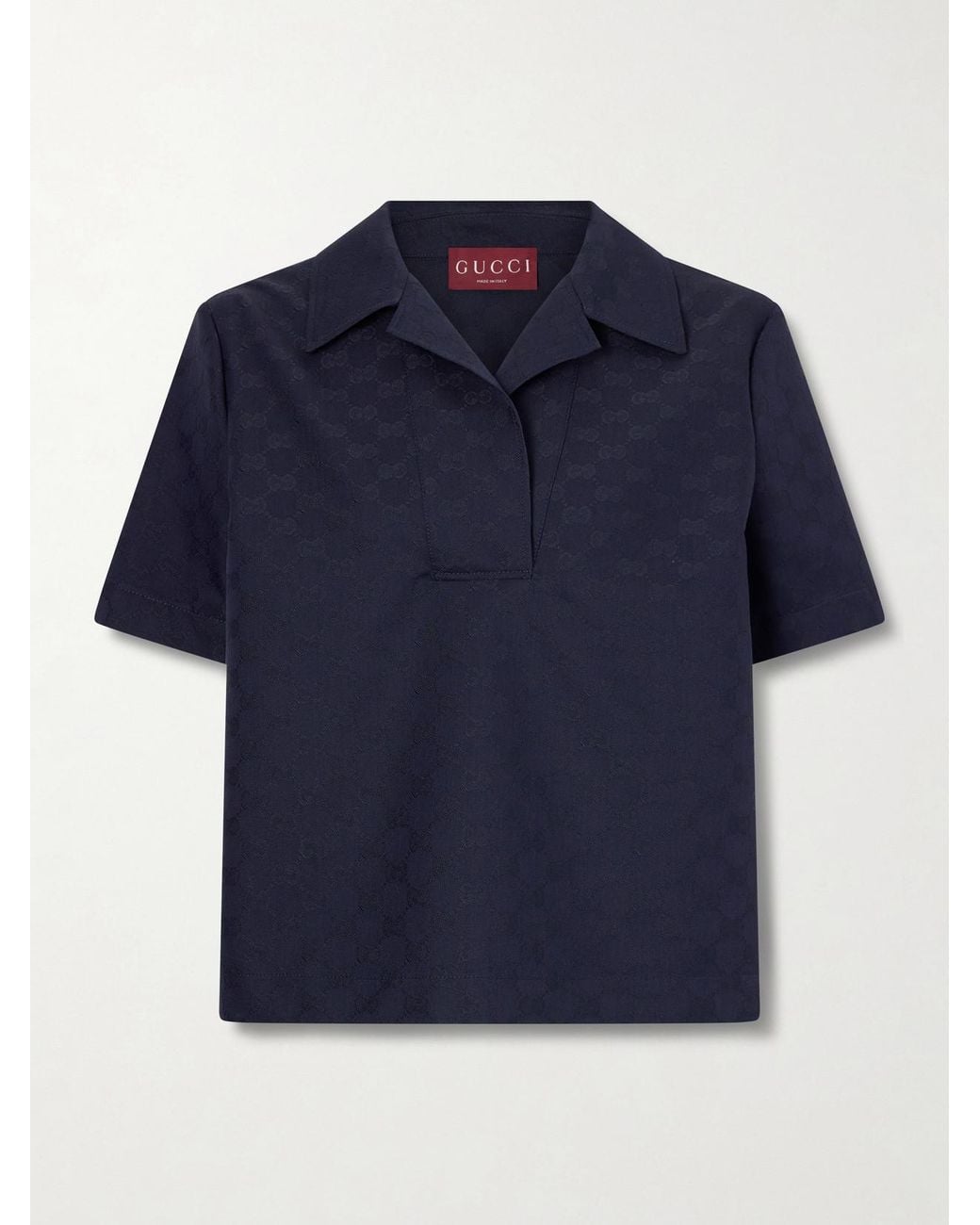 Gucci Blue Jacquard Polo Top