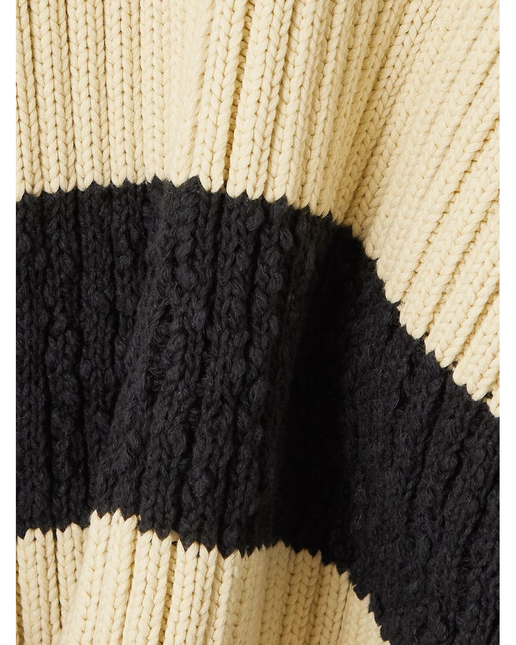 Moncler Genius White Belted Striped Ribbed Cotton-blend Poncho