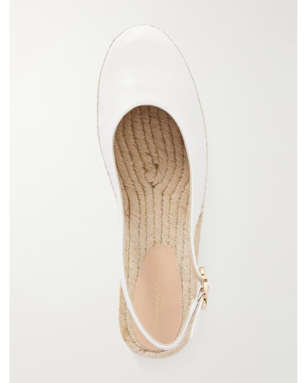 Gianvito Rossi Natural Paz Leather Slingback Espadrilles