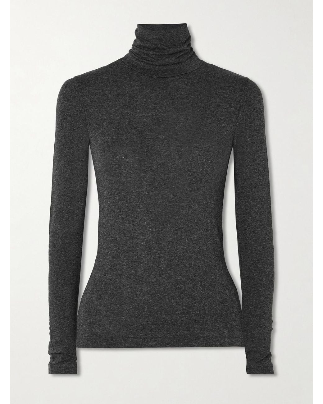 Agolde Black Pascale Stretch-Jersey Turtleneck Top