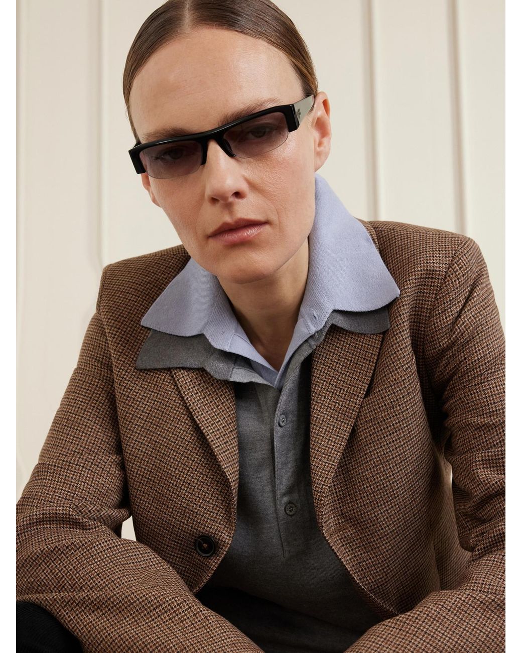 Miu Miu White Vedette Square-Frame Acetate Sunglasses Glasses