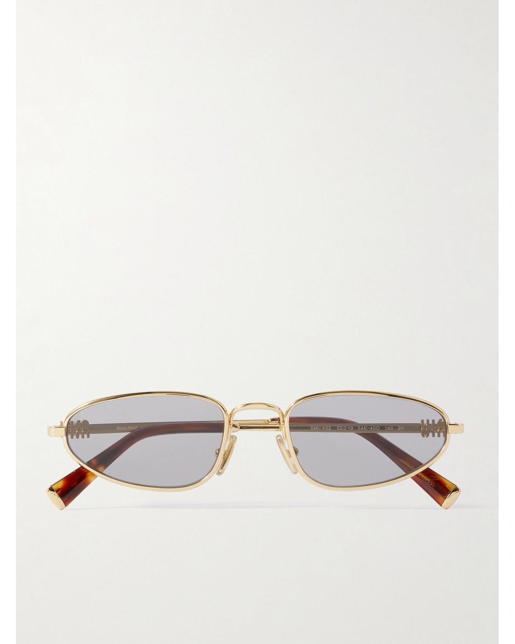Miu Miu Metallic Oval-Frame-Tone Sunglasses