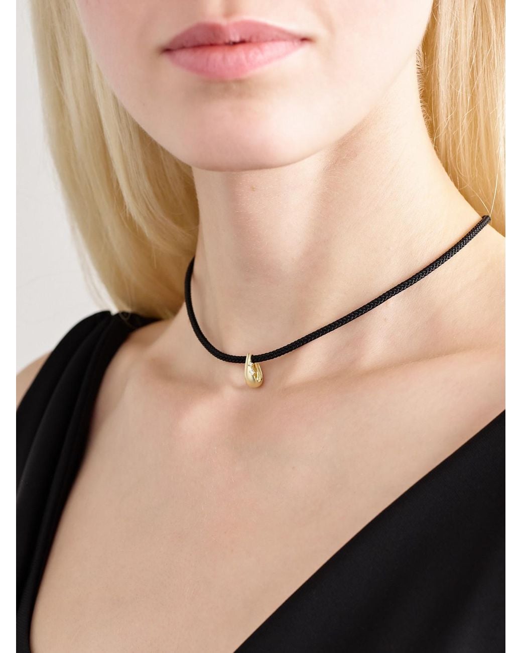 Mizuki Natural 14-Karat, Cord And Diamond Necklace