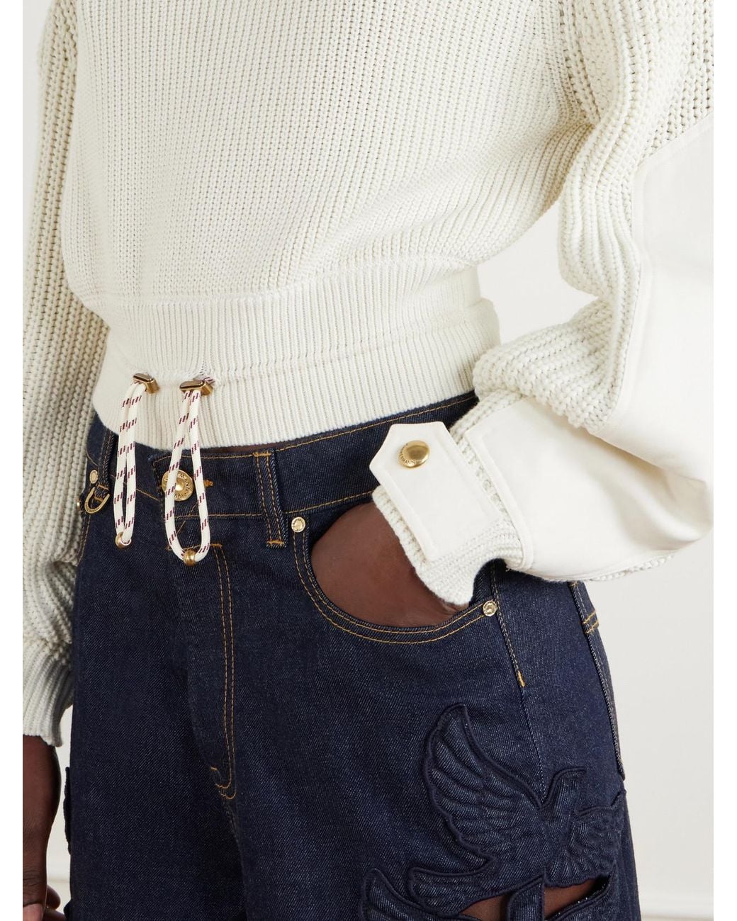 Zimmermann Natural Clash Cotton-Blend Sweater