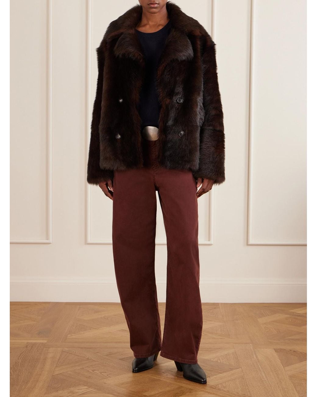Nili Lotan Black Cleophee Shearling Jacket