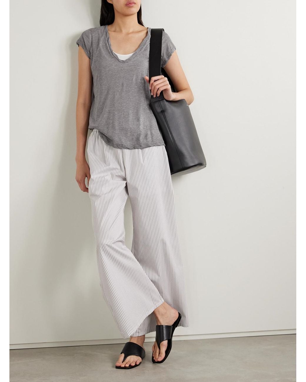 James Perse Gray Cotton-Jersey T-Shirt